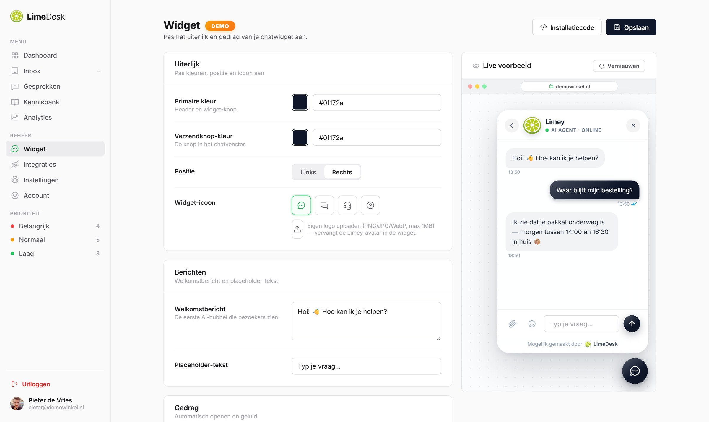 Dashboard — Widget