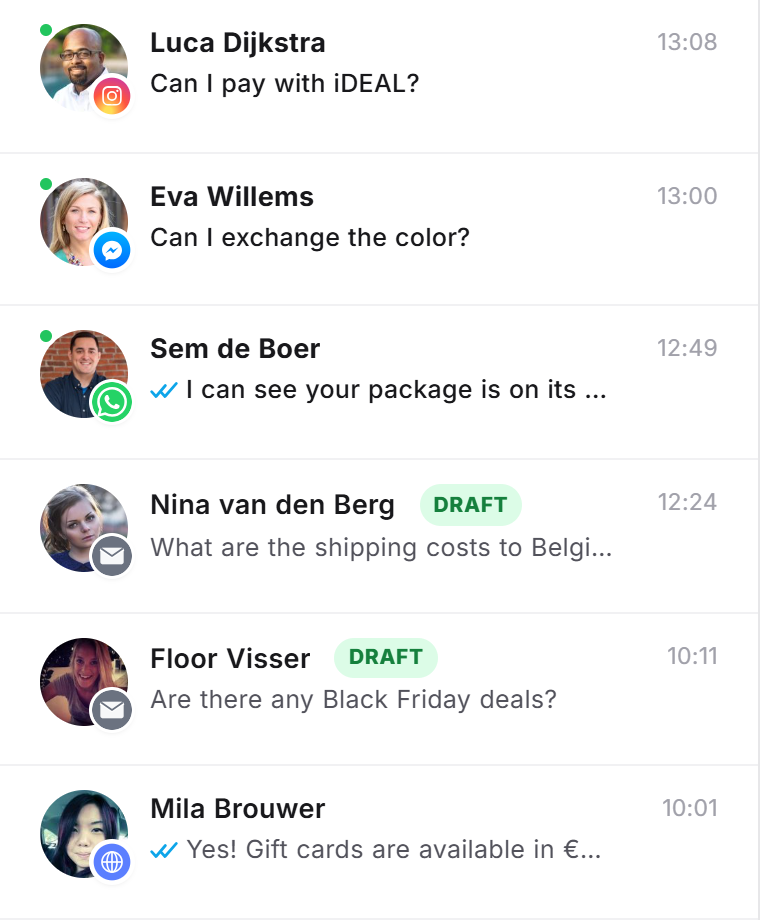LimeDesk Inbox with conversations